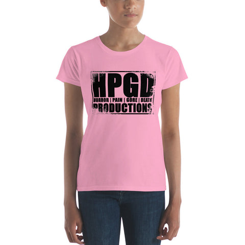 HORROR PAIN GORE DEATH PRODUCTIONS - Logo Women's Fashion Fit Charity Pink T-Shirt