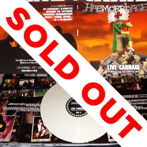 HAEMORRHAGE - Live Carnage: Feasting On Maryland LP Limited To 100 Copies On White vinyl