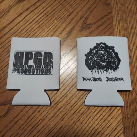 HORROR PAIN GORE DEATH PRODUCTIONS - HPGD Drink Blood Bleed Beer White Koozie