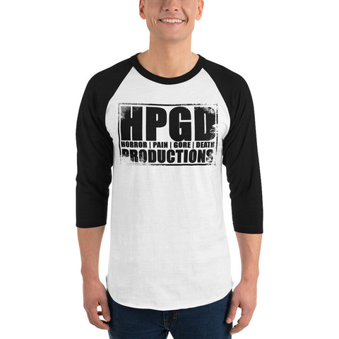 HORROR PAIN GORE DEATH PRODUCTIONS - HPGD Logo Raglan Baseball Shirt